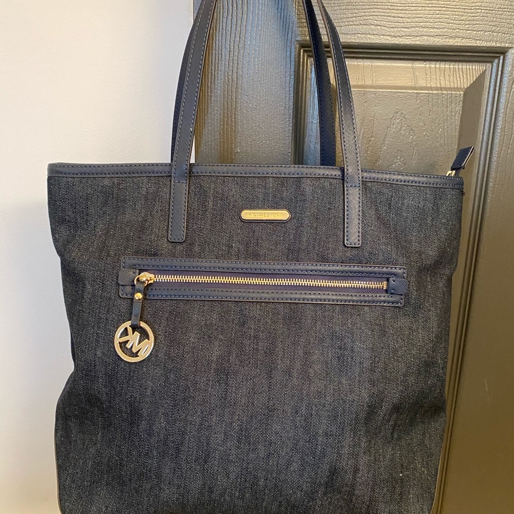 MICHAEL KORS Denim large tote shoulder bag